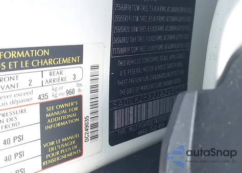 2018 Jaguar F-Pace 25T Prestige z USA, uszkodzony, nr VIN SADCK2FX2JA249035